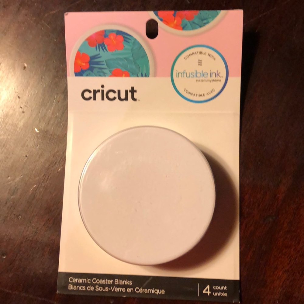 Cricut infusible ink blank coaster.